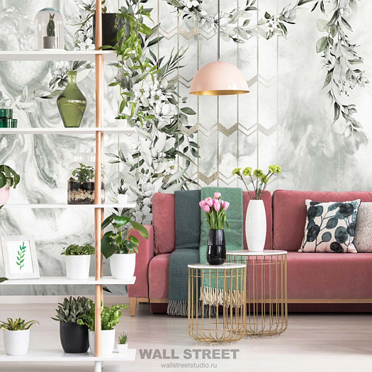 Фотообои в интерьере артикул Fiore 19, ЦВЕТОК / FIORE, Wall street